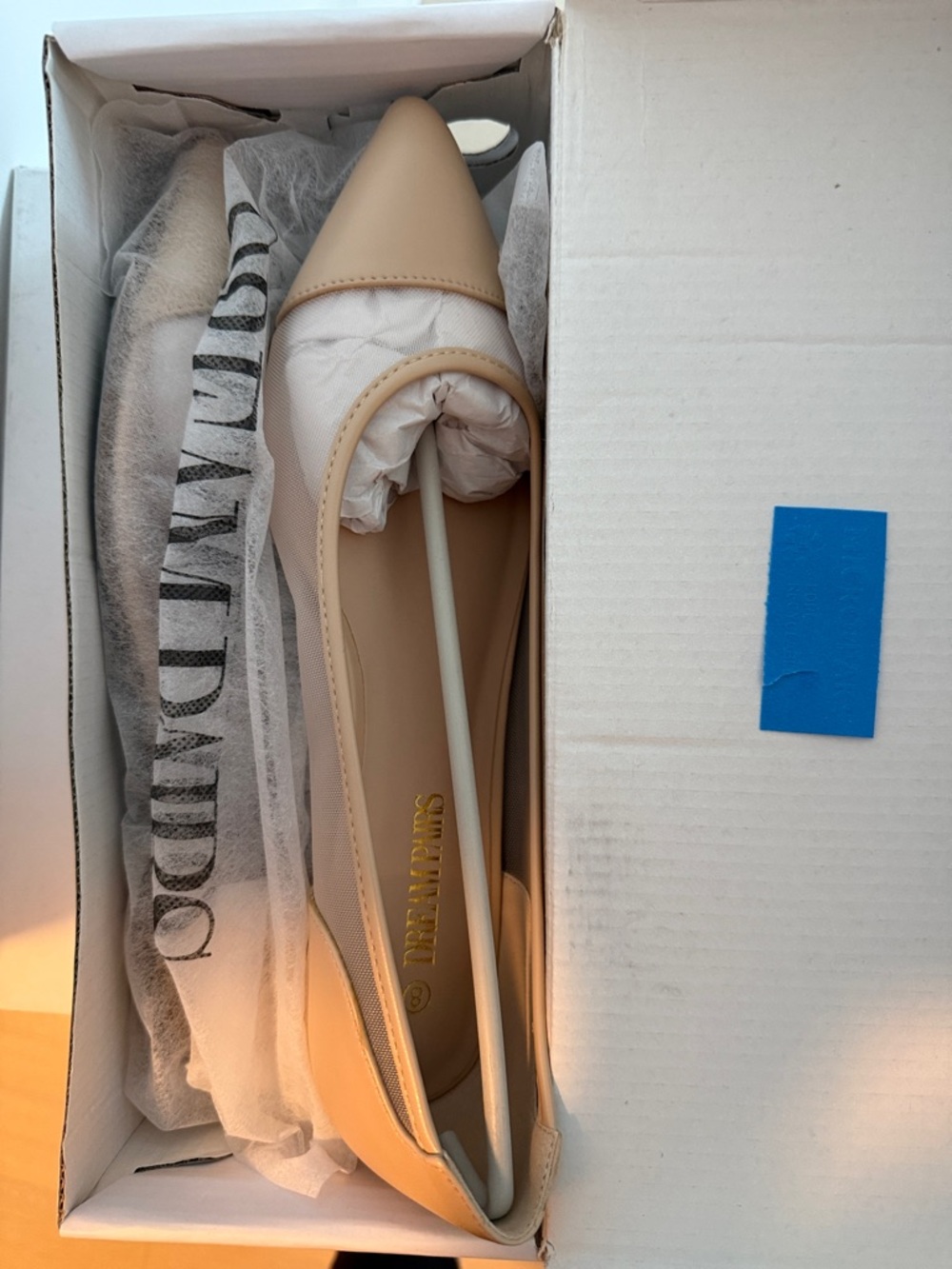 Dream Pairs Beige Pointed-Toe Ballet Flat